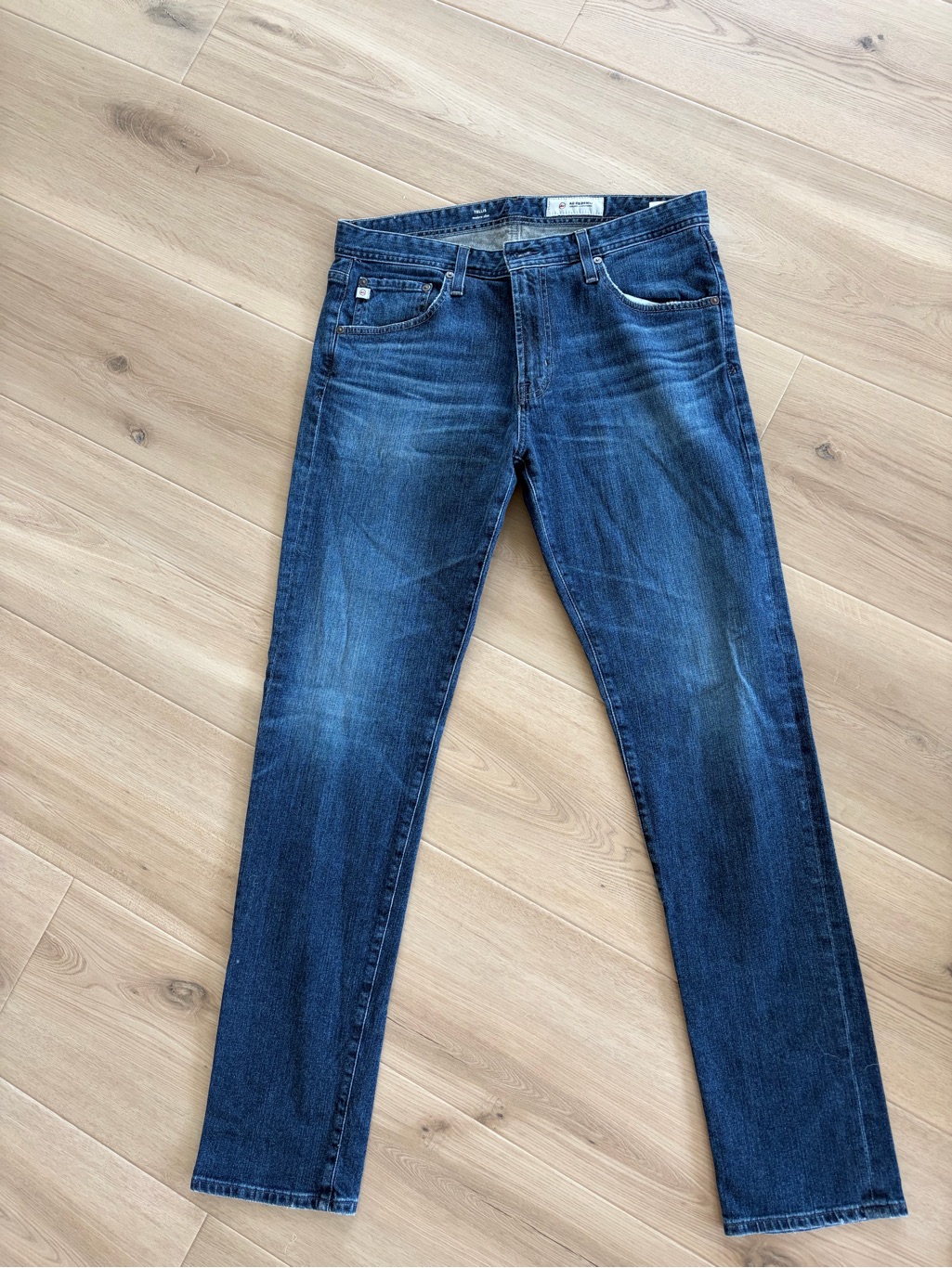 Ag Adriano Goldschmied Men's Blue Relaxed Fit Denim Jeans Size 34x33